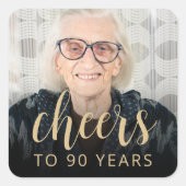 Sticker Carré 90e anniversaire de la fête (Devant)