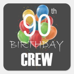Sticker Carré 90e Anniversaire Équipage 90 Groupe d'équipage