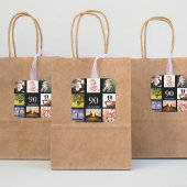 Sticker Carré 90e anniversaire noir photo collage