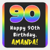 Sticker Carré 90e anniversaire : Rainbow Spectrum # 90, Nom pers (Devant)