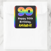 Sticker Carré 90e anniversaire : Rainbow Spectrum # 90, Nom pers (Sac)