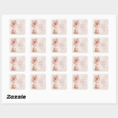 Sticker Carré 90e anniversaire Rose Gold Cake Merci (Feuille)