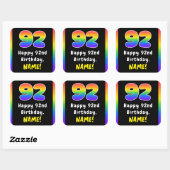 Sticker Carré 92e anniversaire : Rainbow Spectrum # 92, Nom pers (Feuille)