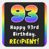 Sticker Carré 93e anniversaire : Rainbow Spectrum # 93, Nom pers (Devant)