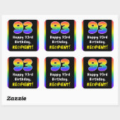 Sticker Carré 93e anniversaire : Rainbow Spectrum # 93, Nom pers (Feuille)