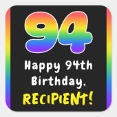 Sticker Carré 94e anniversaire : Rainbow Spectrum # 94, Nom pers (Devant)