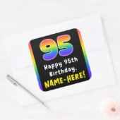 Sticker Carré 95e anniversaire : Rainbow Spectrum # 95, Nom pers (Enveloppe)