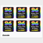 Sticker Carré 96e anniversaire : Rainbow Spectrum # 96, Nom pers (Feuille)