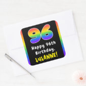 Sticker Carré 96e anniversaire : Rainbow Spectrum # 96, Nom pers (Enveloppe)