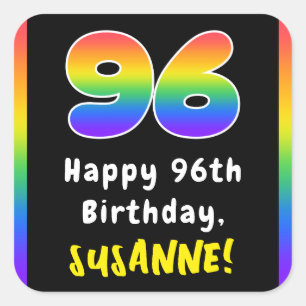 Sticker Carré 96e anniversaire : Rainbow Spectrum # 96, Nom pers
