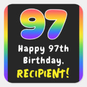 Sticker Carré 97e anniversaire : Rainbow Spectrum # 97, Nom pers (Devant)