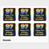 Sticker Carré 97e anniversaire : Rainbow Spectrum # 97, Nom pers (Feuille)