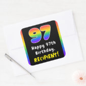 Sticker Carré 97e anniversaire : Rainbow Spectrum # 97, Nom pers (Enveloppe)