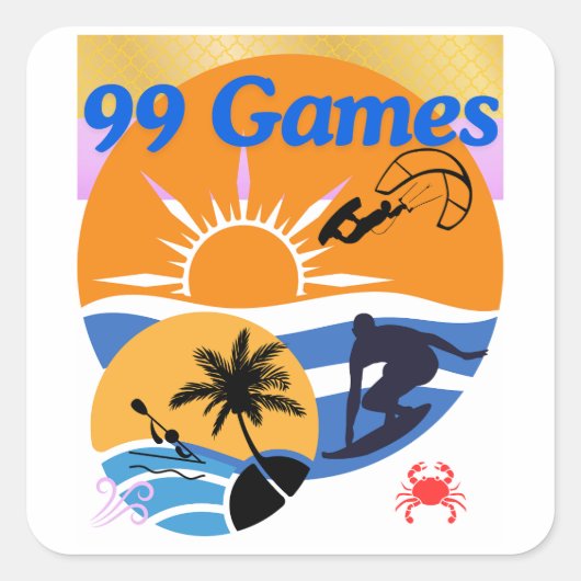 Sticker Carré 99 Jeux D'Été (Devant)