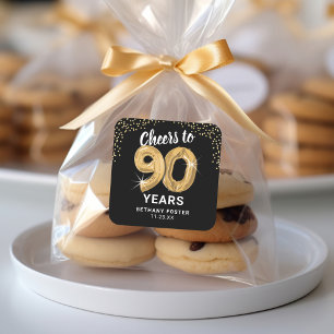 Sticker Carré À 90 Ans Joyeux Anniversaire Adulte