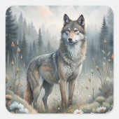 Sticker Carré A Beautiful Forest Wolf (Devant)