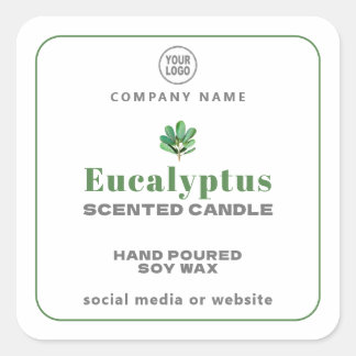 Sticker Carré à bougie artisanal Eucalyptus