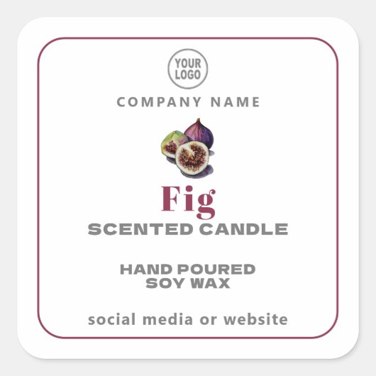 Sticker Carré à bougie artisanale Fig (Devant)