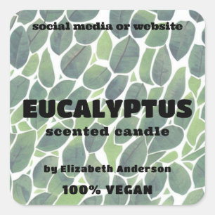 Sticker Carré à bougies Eucalyptus