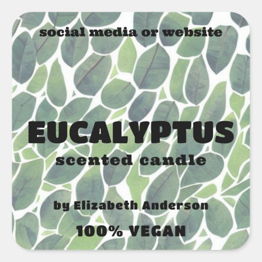 Sticker Carré à bougies Eucalyptus (Devant)