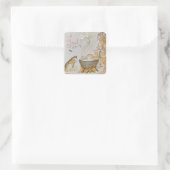 Sticker Carré A charming Scandinavian winter scene Tack Kort (Sac)