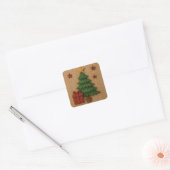 Sticker Carré A cute knit tree gift (Enveloppe)