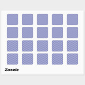 Sticker Carré à damiers bleu et blanc (Feuille)