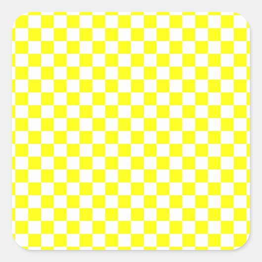 Sticker Carré À damiers jaune (Devant)