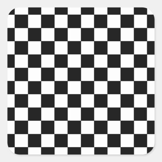 Sticker Carré à damiers noir et blanc (Devant)