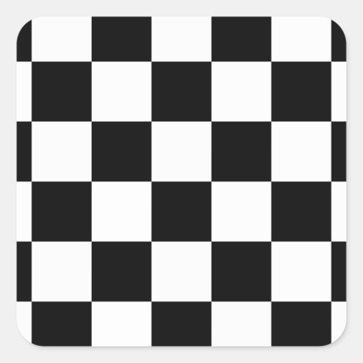 Sticker Carré à damiers noir et blanc (Devant)