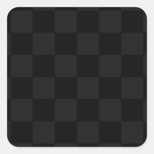 Sticker Carré à damiers - Noir et gris foncé (Devant)