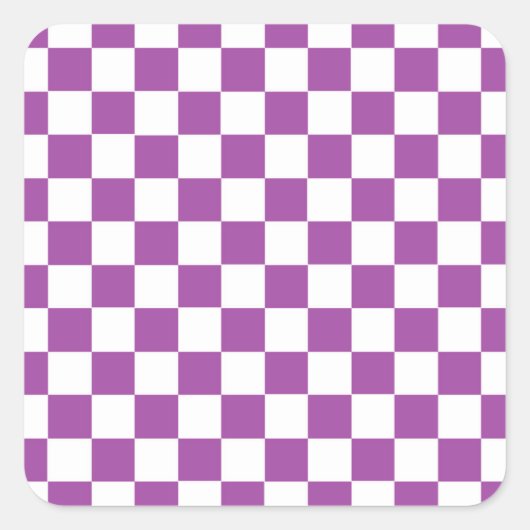 Sticker Carré à damiers violet et blanc (Devant)