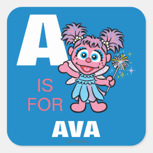 Sticker Carré A est pour Abby Cadabby   Ajouter Votre Nom