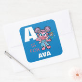 Sticker Carré A est pour Abby Cadabby | Ajoutez votre nom (Enveloppe)