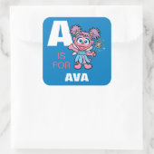 Sticker Carré A est pour Abby Cadabby | Ajoutez votre nom (Sac)