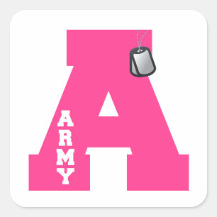 Sticker Carré A est pour l'armée