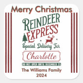 Sticker Carré A festive delivery from the Reindeer Express team (Devant)