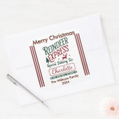 Sticker Carré A festive delivery from the Reindeer Express team (Enveloppe)