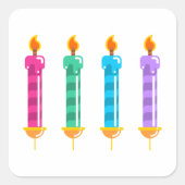 Sticker Carré à flamme légère à quatre bougies (Devant)