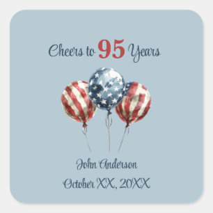 Sticker Carré À la fête d'anniversaire de 95 ans 