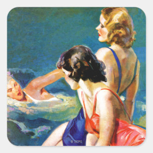 Sticker Carré À la piscine