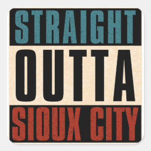 Sticker Carré A l'extérieur droit de Sioux City Iowa IA