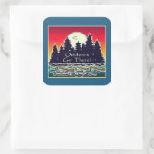 Sticker Carré A L'Extérieur, On Y Trouve Des Canoës (Sac)