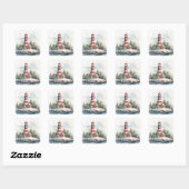 Sticker Carré A Lighthouse in Winter (Feuille)