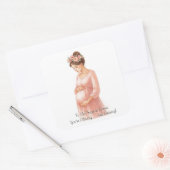 Sticker Carré À ma reine enceinte - Grossesse florale mignonne | (Enveloppe)