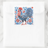 Sticker Carré A metaphorical chicken image with a blue and white (Sac)