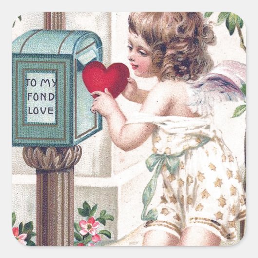 Sticker Carré À Mon Amour Fond (Devant)