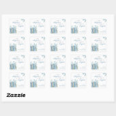 Sticker Carré A New Chapter Blue Baby Shower (Feuille)