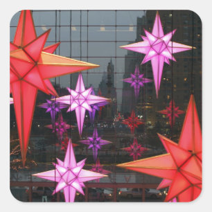 Sticker Carré À New York City. Décoration de Noël à l'intér