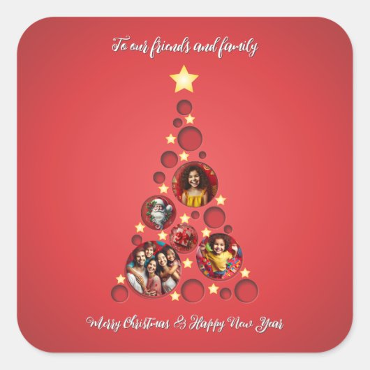 Sticker Carré À nos amis et notre famille (Devant)